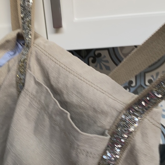 Thick fabric Gap tote bag with sparkly detailing and blue cotton lining - Picture 7 of 12